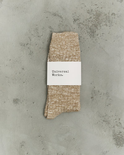 Universal Works Slub Sock, Dark Sand