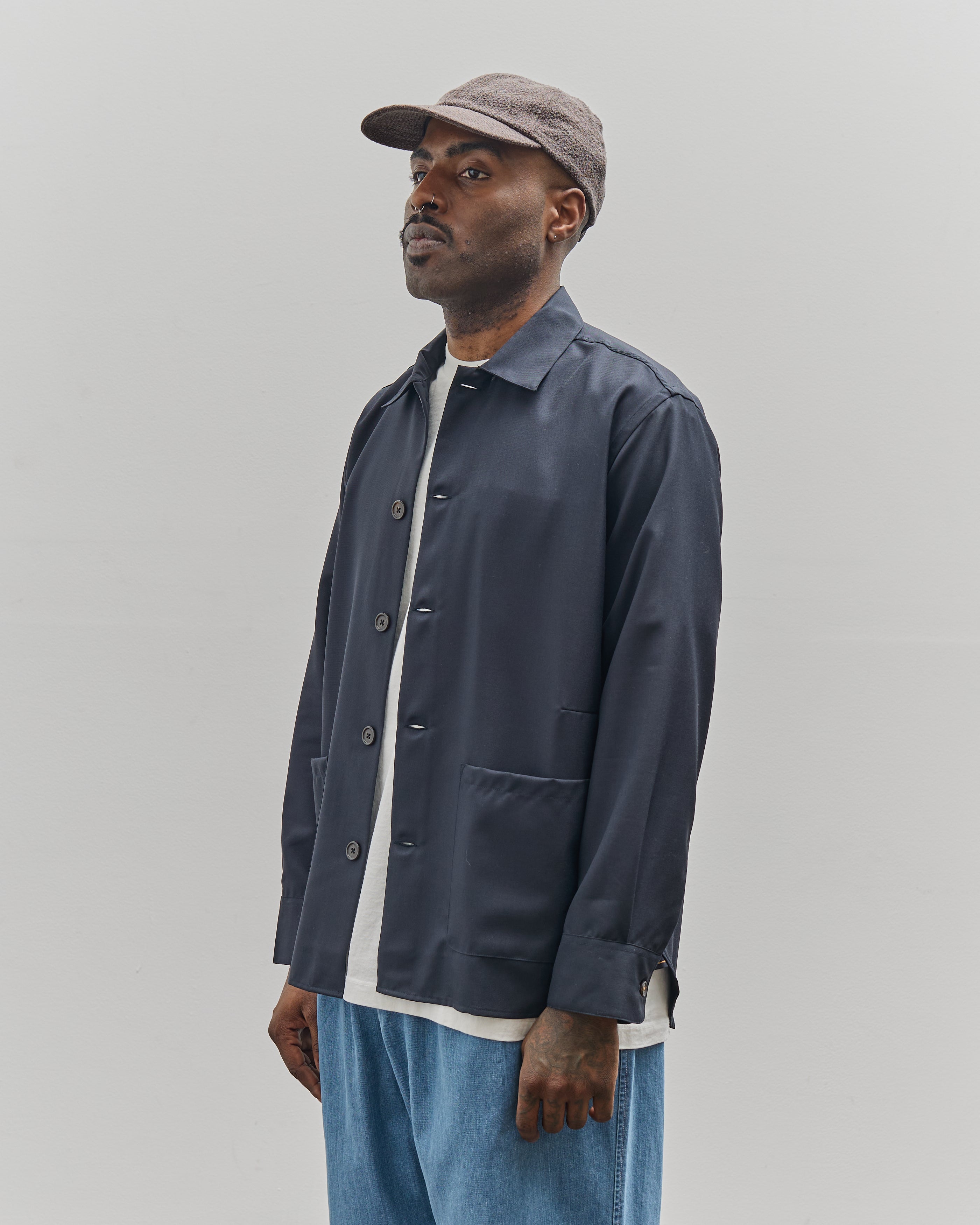 Universal Works Travail Overshirt, Navy – Glasswing