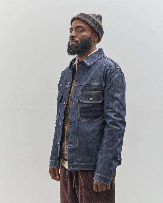 Universal Works Trucker II Jacket, Indigo Denim