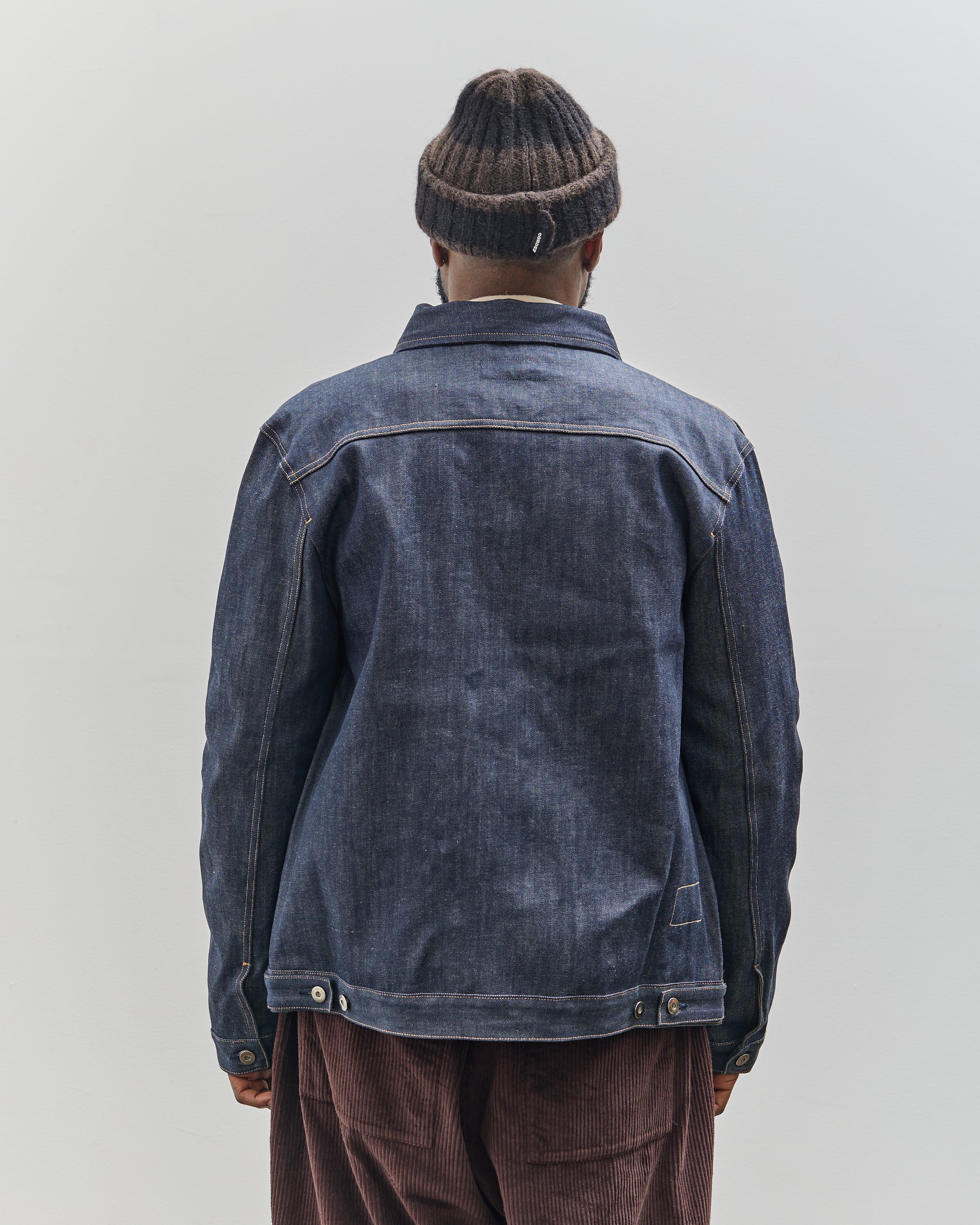 Universal Works Trucker II Jacket, Indigo Denim – Glasswing