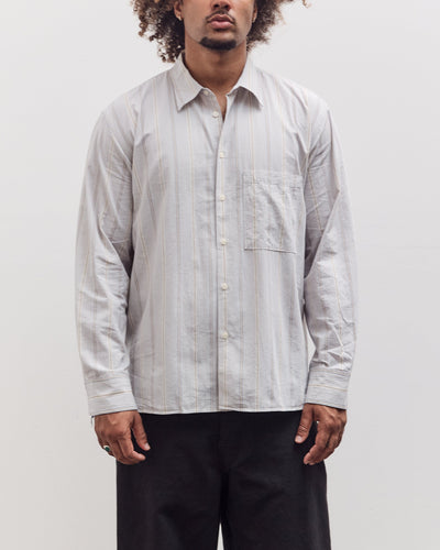 Square Pocket Shirt, Dove Stripes