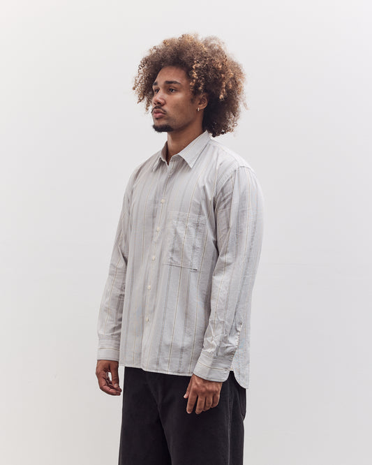 Square Pocket Shirt, Dove Stripes