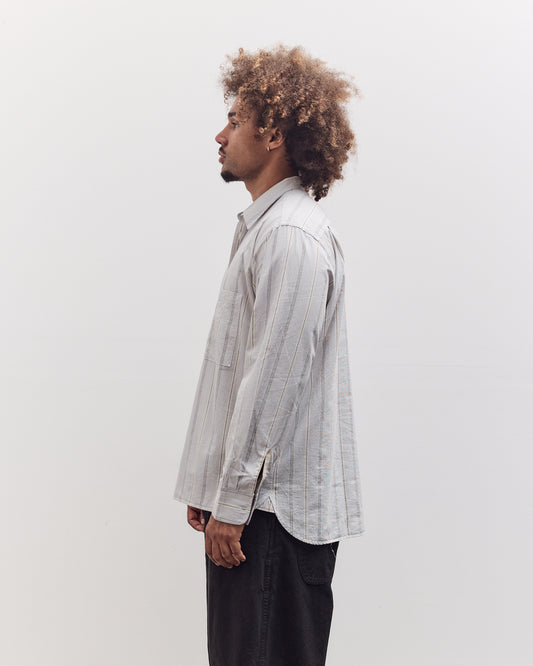 Square Pocket Shirt, Dove Stripes