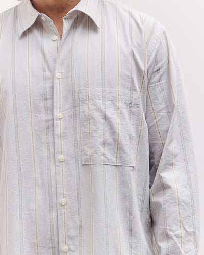 Square Pocket Shirt, Dove Stripes