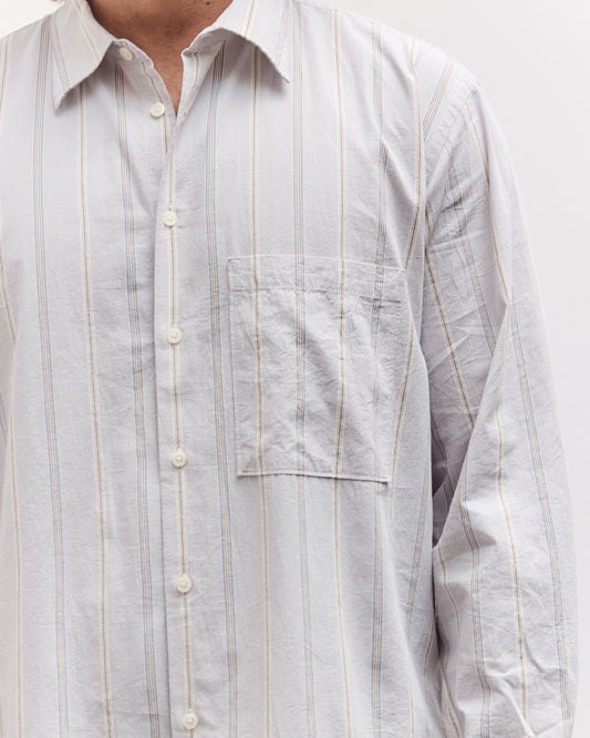 Square Pocket Shirt, Dove Stripes
