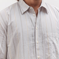 Square Pocket Shirt, Dove Stripes