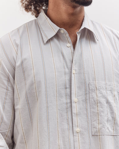 Square Pocket Shirt, Dove Stripes