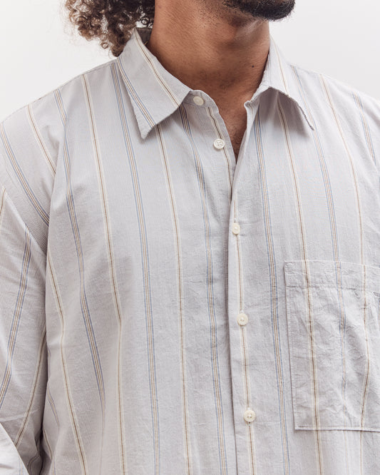 Square Pocket Shirt, Dove Stripes