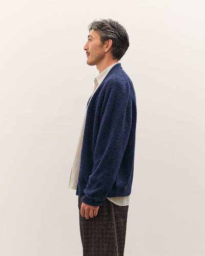 Universal Works David Cardigan, Navy Alpaca