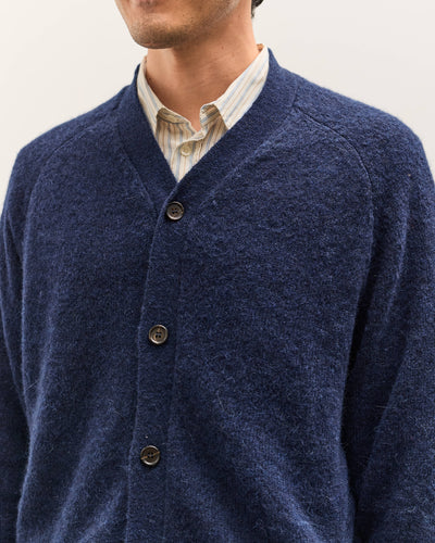 Universal Works David Cardigan, Navy Alpaca