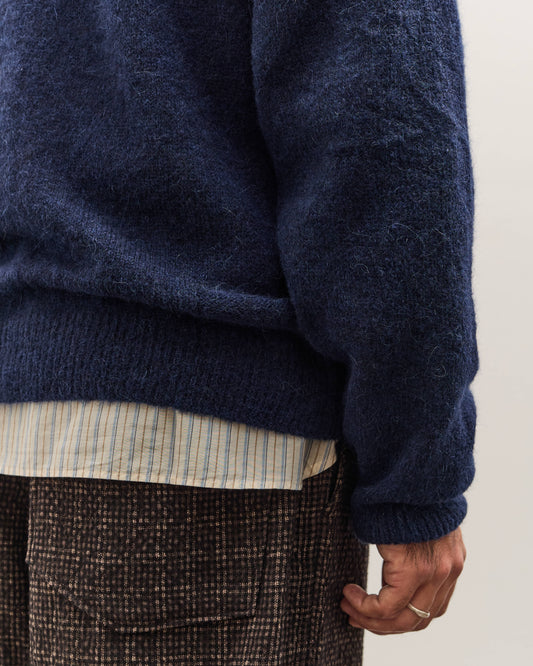 Universal Works David Cardigan, Navy Alpaca