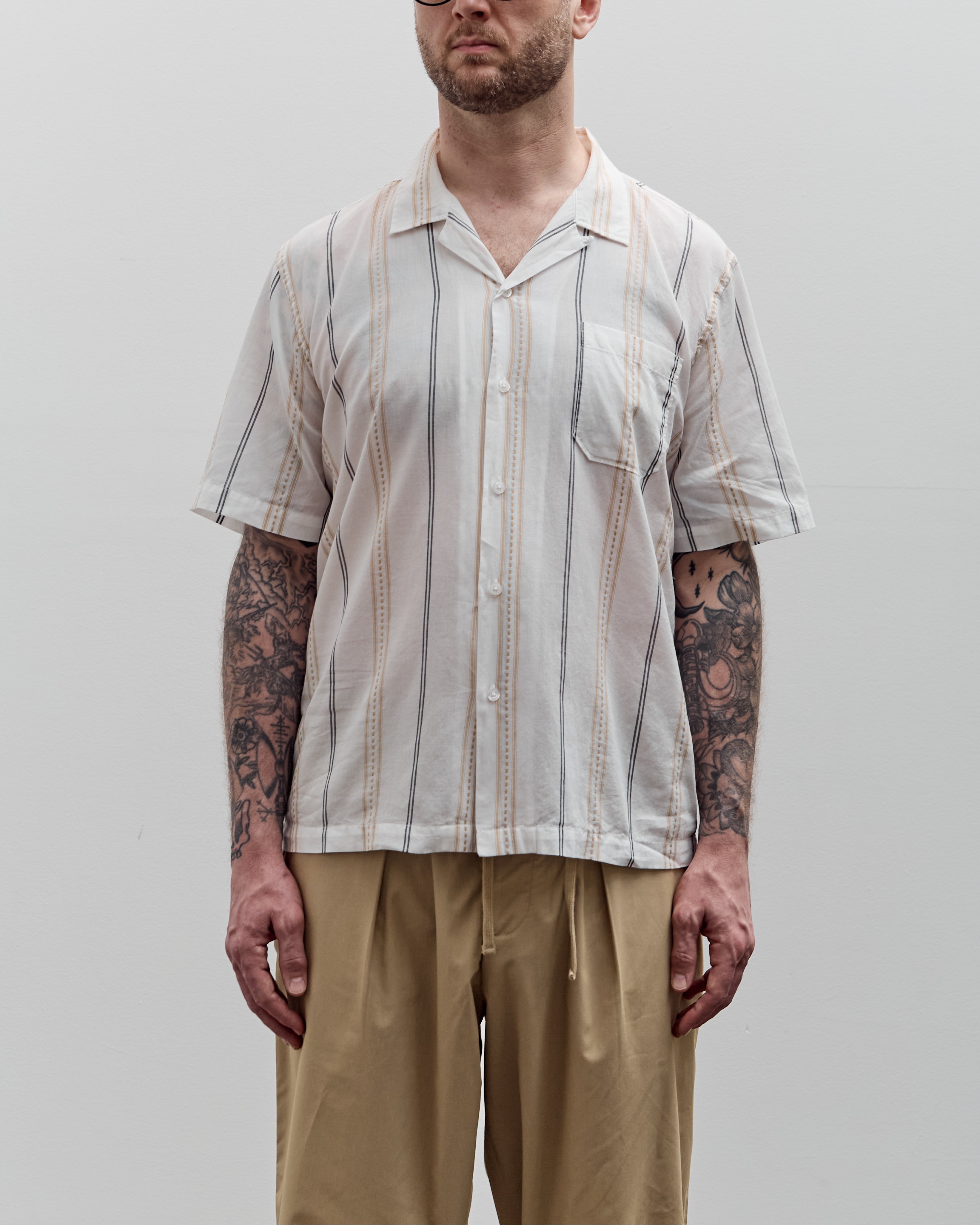 Universal Works Road Shirt, Hendrix Stripe – Glasswing