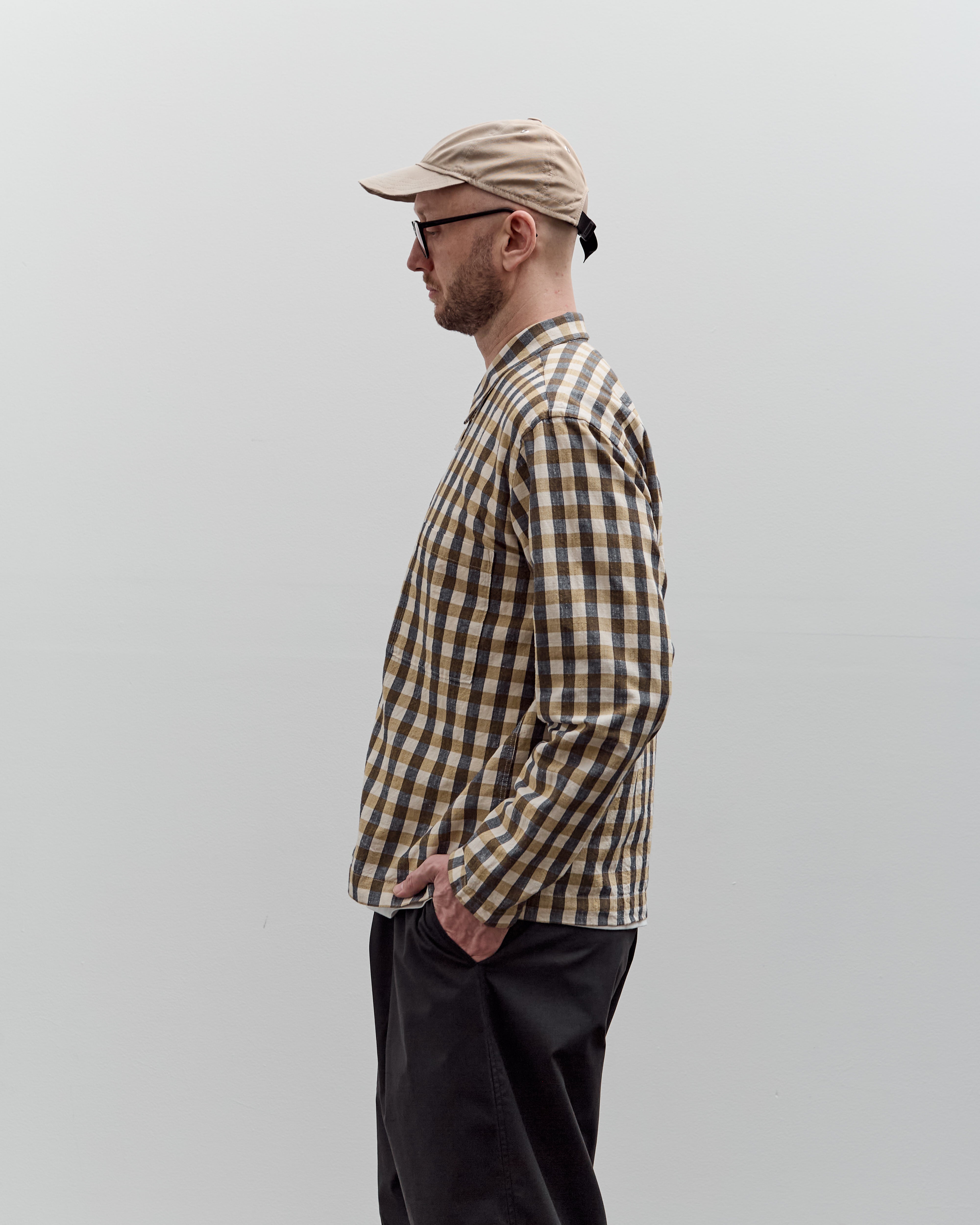Universal Works Zip Shirt, Olive Check – Glasswing