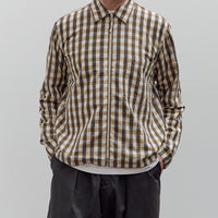 Universal Works Zip Shirt, Olive Check