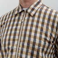 Universal Works Zip Shirt, Olive Check