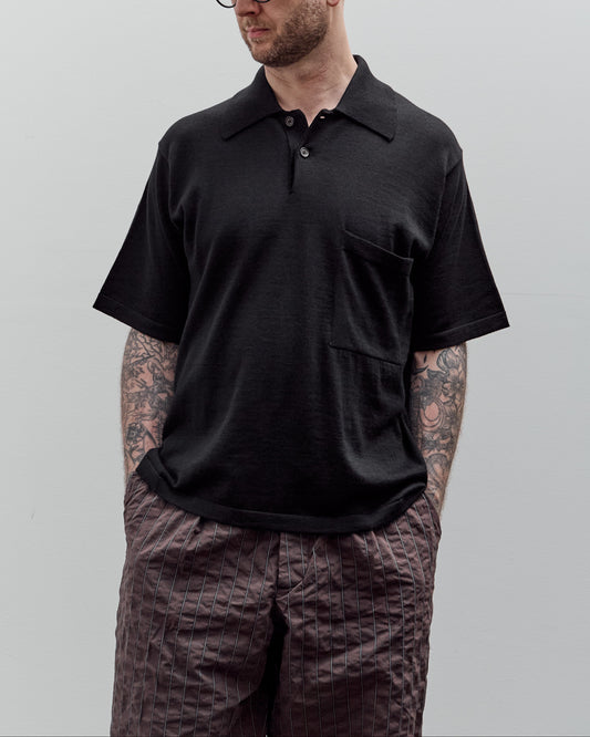 Universal Works S/S Pullover Knit Shirt II, Black