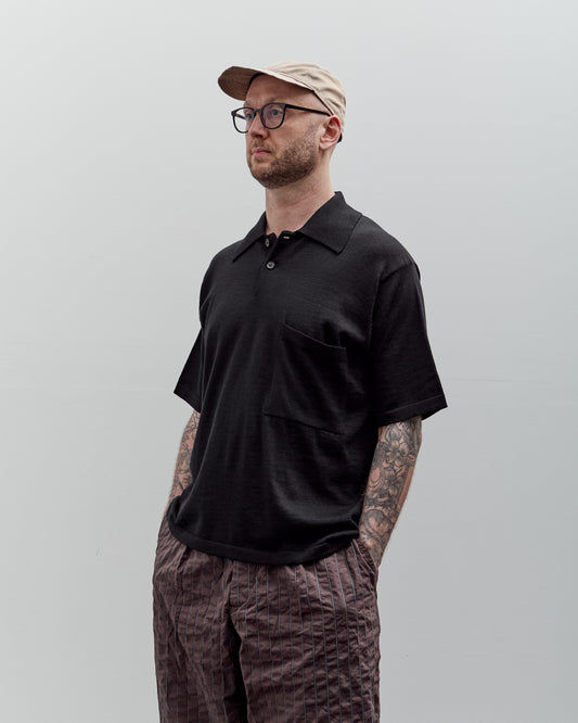 Universal Works S/S Pullover Knit Shirt II, Black