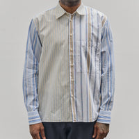 Universal Works Panel Square Pocket Shirt, Mixed Stripes