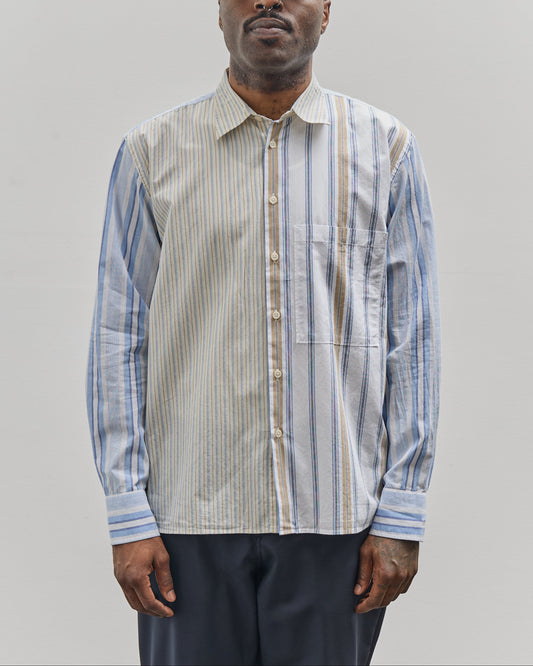 Universal Works Panel Square Pocket Shirt, Mixed Stripes