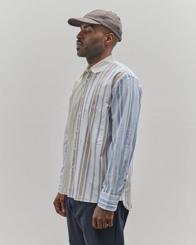 Universal Works Panel Square Pocket Shirt, Mixed Stripes