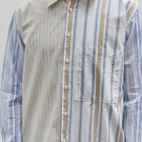 Universal Works Panel Square Pocket Shirt, Mixed Stripes