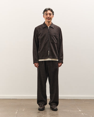 Universal Works Zip Shirt, Brown Cedar Check
