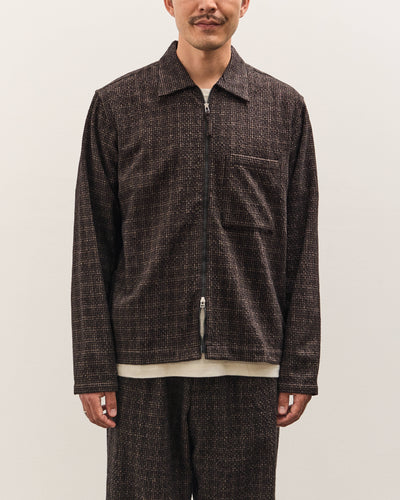 Universal Works Zip Shirt, Brown Cedar Check