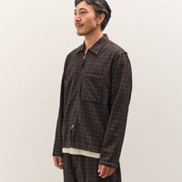 Universal Works Zip Shirt, Brown Cedar Check