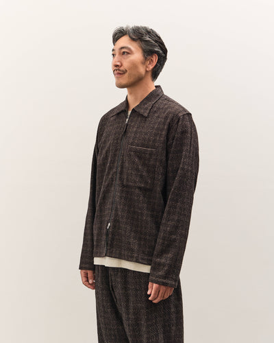 Universal Works Zip Shirt, Brown Cedar Check