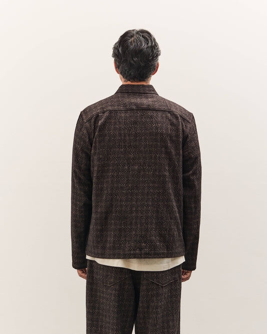 Universal Works Zip Shirt, Brown Cedar Check