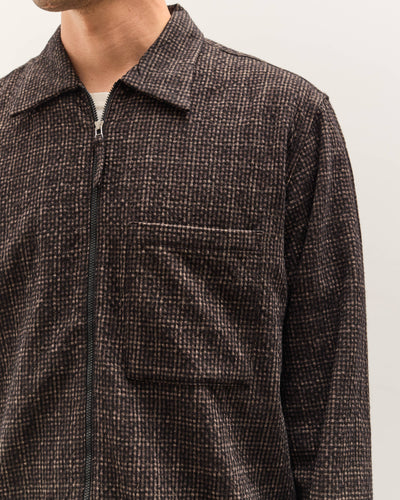 Universal Works Zip Shirt, Brown Cedar Check