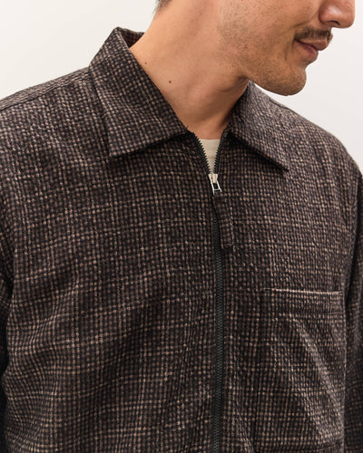 Universal Works Zip Shirt, Brown Cedar Check