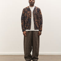 Universal Works Cardigan, Dark Navy/Brown
