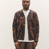 Universal Works Cardigan, Dark Navy/Brown