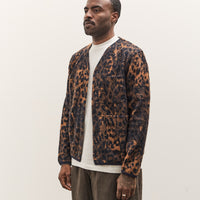 Universal Works Cardigan, Dark Navy/Brown