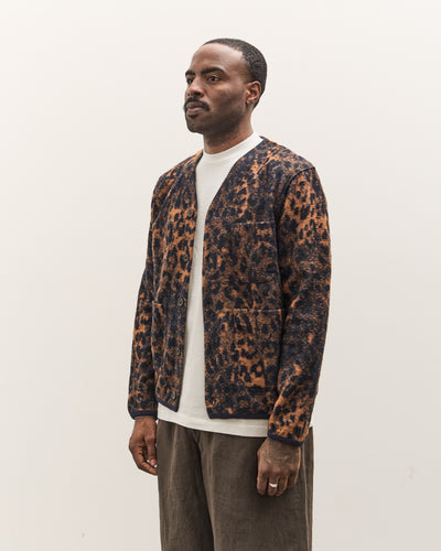 Universal Works Cardigan, Dark Navy/Brown