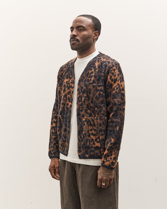 Universal Works Cardigan, Dark Navy/Brown