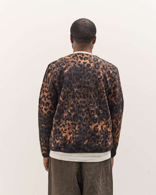 Universal Works Cardigan, Dark Navy/Brown