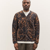 Universal Works Cardigan, Dark Navy/Brown