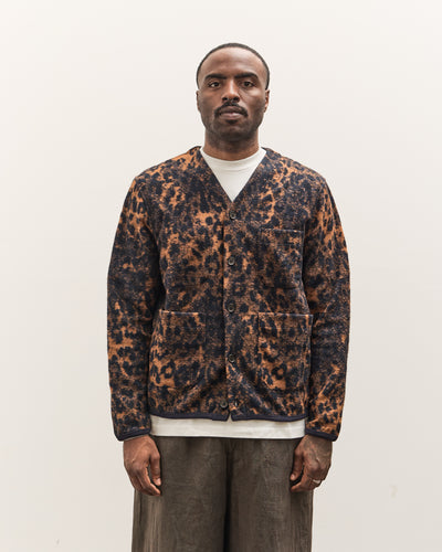Universal Works Cardigan, Dark Navy/Brown