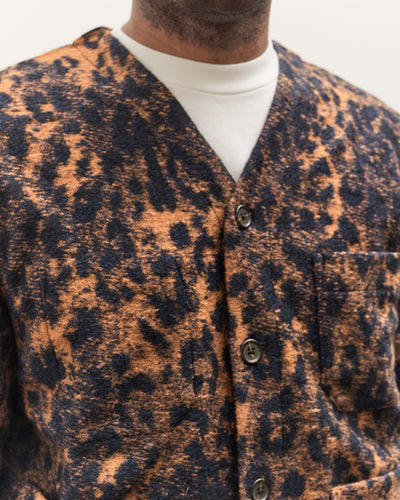 Universal Works Cardigan, Dark Navy/Brown