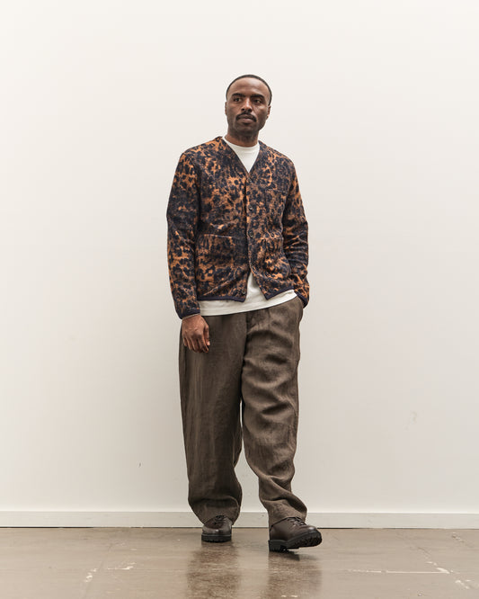 Universal Works Cardigan, Dark Navy/Brown