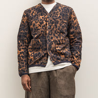 Universal Works Cardigan, Dark Navy/Brown