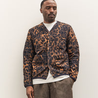 Universal Works Cardigan, Dark Navy/Brown