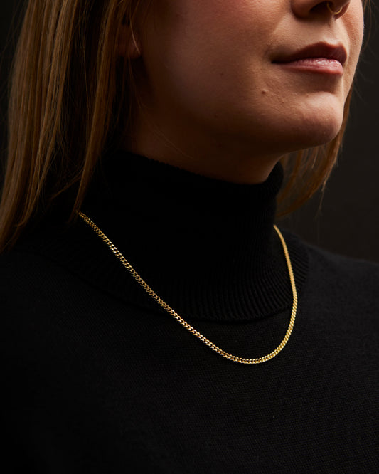 Kara Yoo Midi Curb Necklace, Yellow Gold