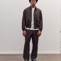 Wool Herringbone Easy Trousers, Top Brown