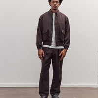 Wool Herringbone Flight Jacket, Top Brown