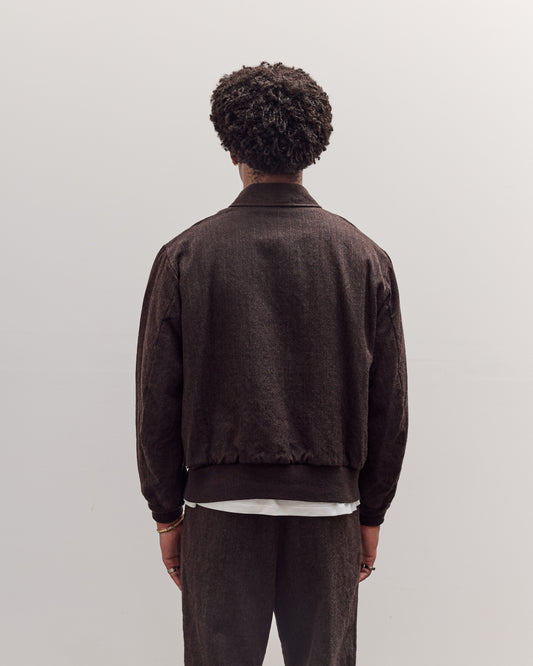 Wool Herringbone Flight Jacket, Top Brown