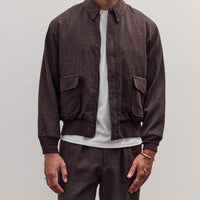 Wool Herringbone Flight Jacket, Top Brown