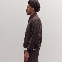 Wool Herringbone Flight Jacket, Top Brown